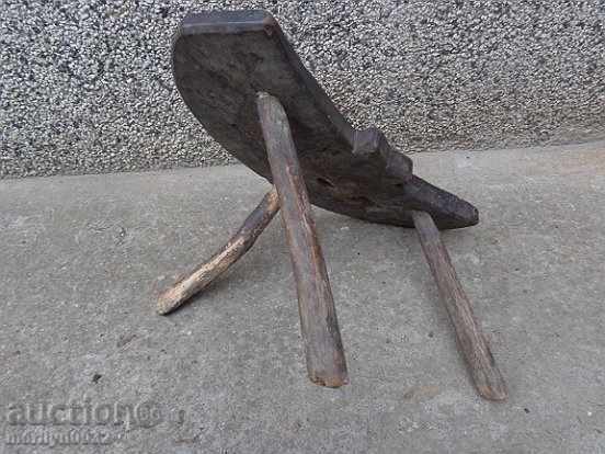Old three-legged stool, chair, the wooden primitive of 160 years with price 43.00 BGN | € 21.99 Old three-legged stool, chair, the wooden primitive of 160 years with price 43.00 BGN | € 21.99