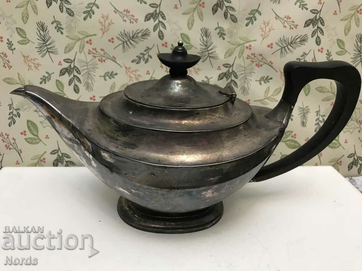 Silver-plated teapot with markings