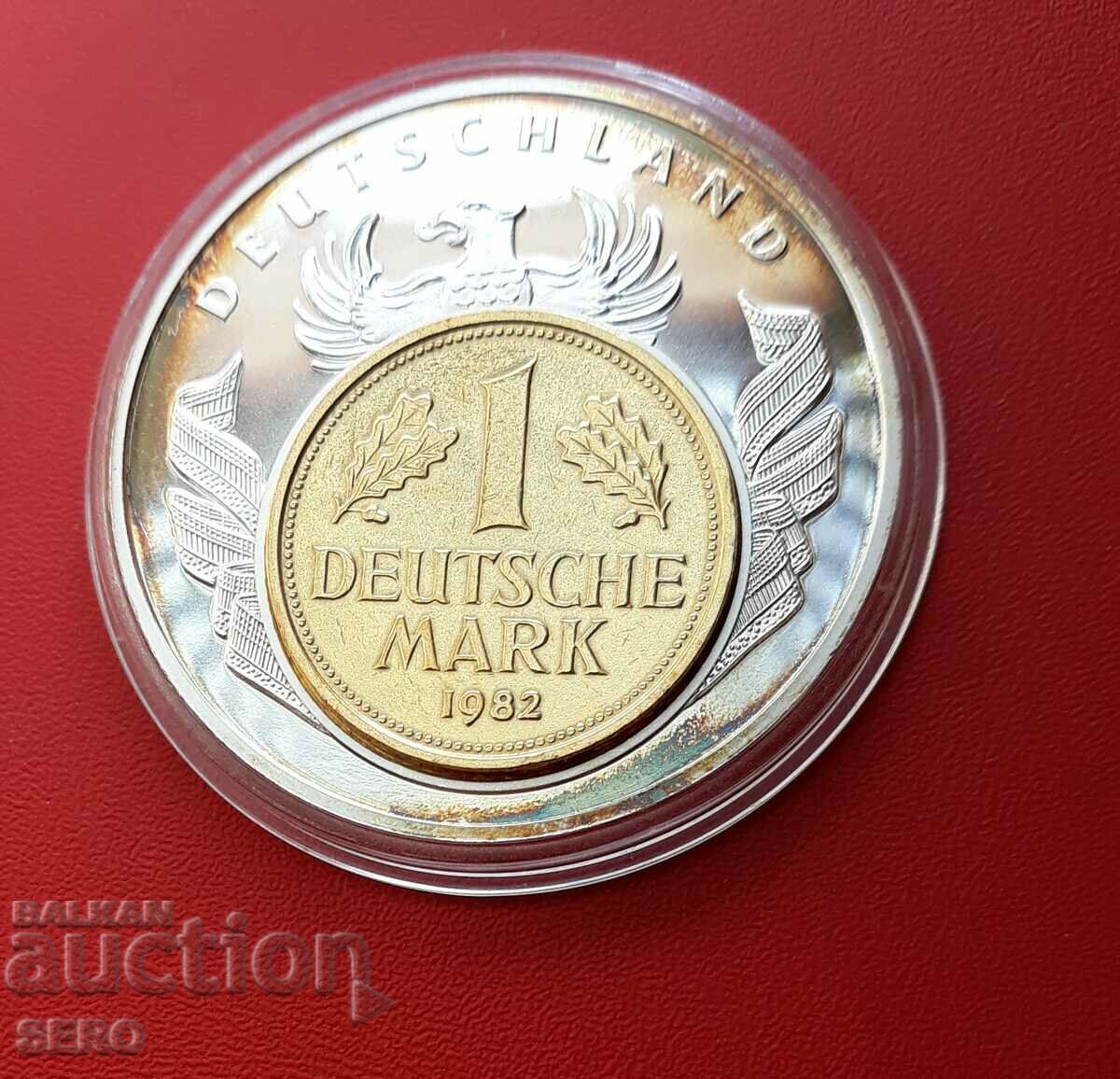 Germany-coin medal 1 mark 1982-gilt