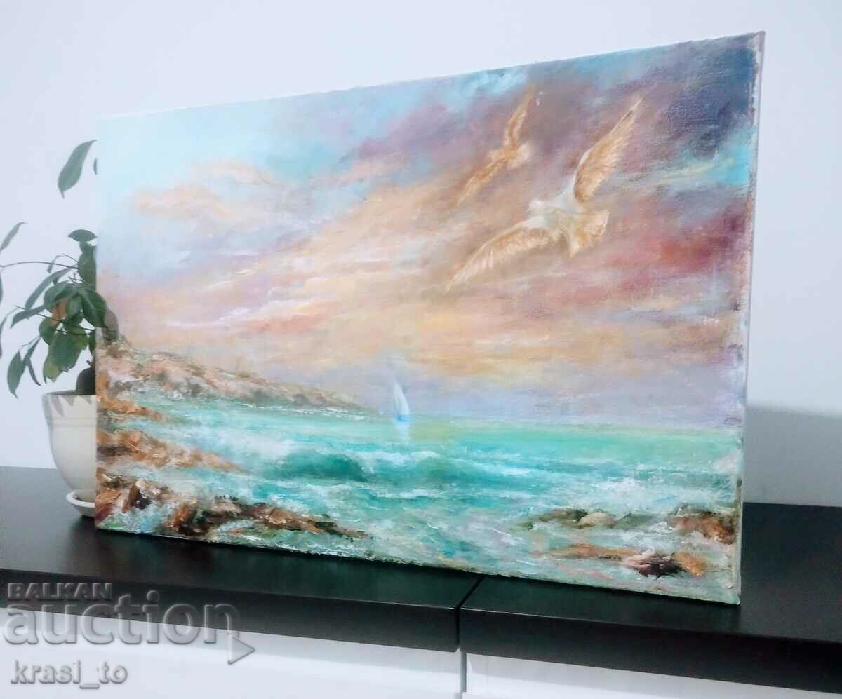 Abstract oil painting on canvas