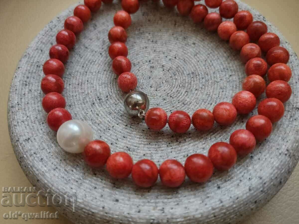 Auction Natural Coral and Pearl Necklace/Necklace/Jewelry Auction Natural Coral and Pearl Necklace/Necklace/Jewelry