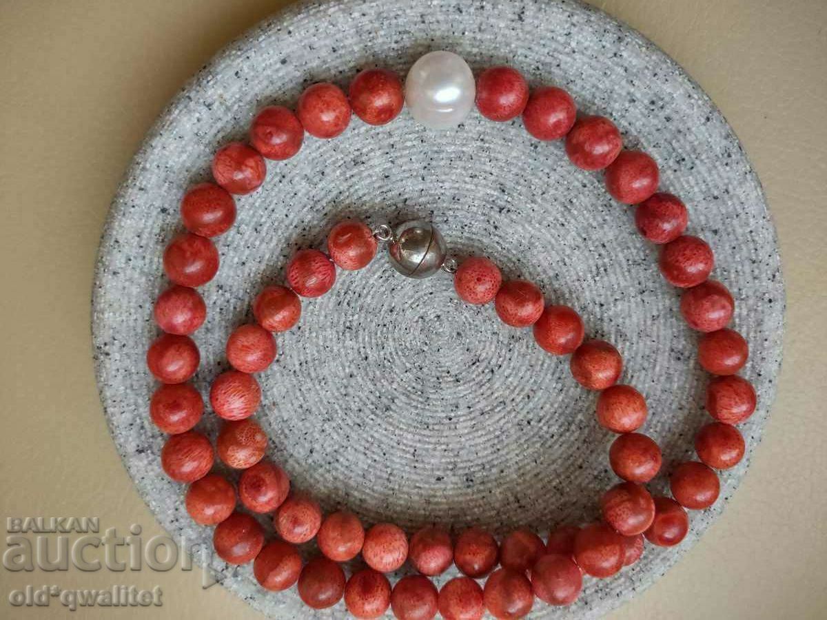 Natural Coral and Pearl Necklace/Necklace/Jewelry - 7 Natural Coral and Pearl Necklace/Necklace/Jewelry - 7