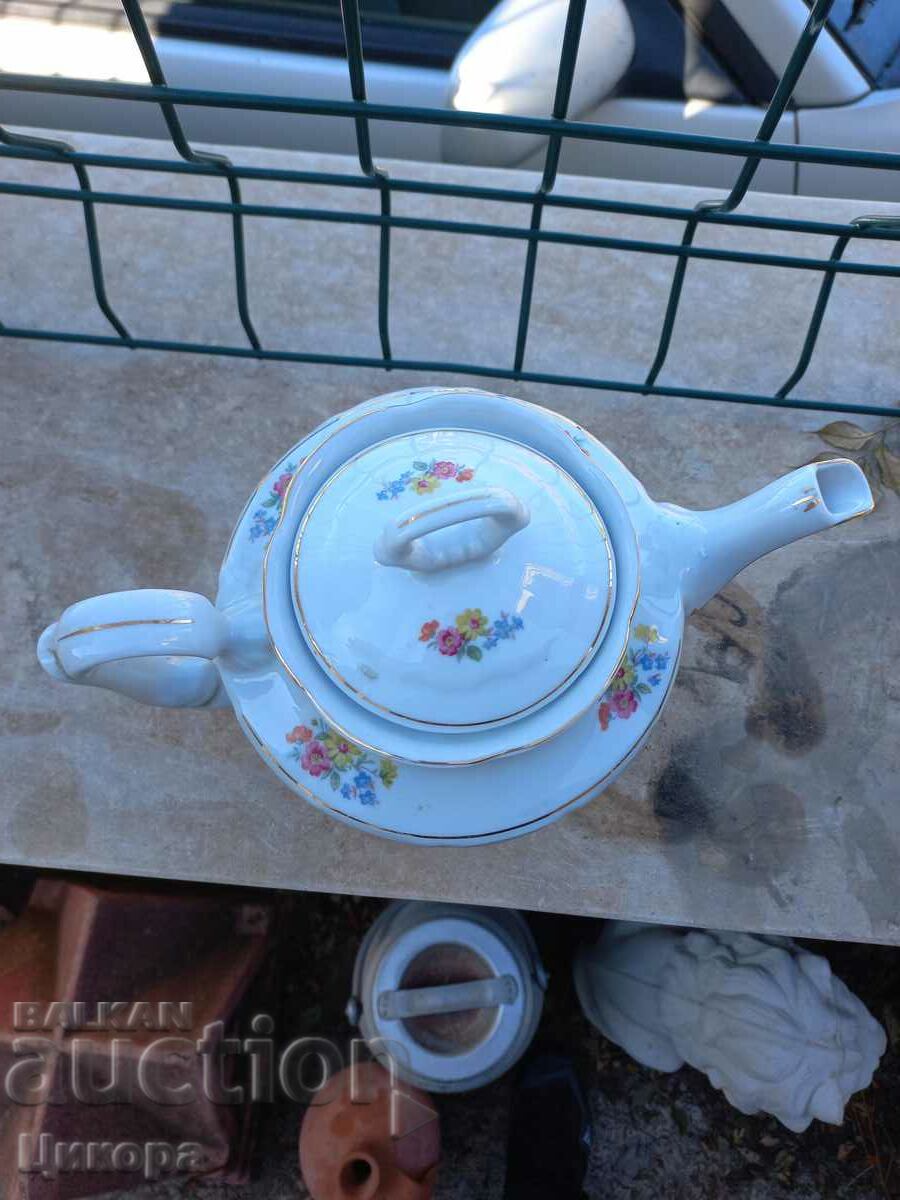 OLD BULGARIAN PORCELAIN KETTLE - 5