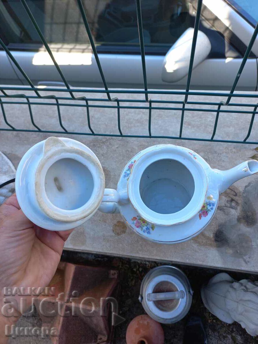 OLD BULGARIAN PORCELAIN KETTLE - 6