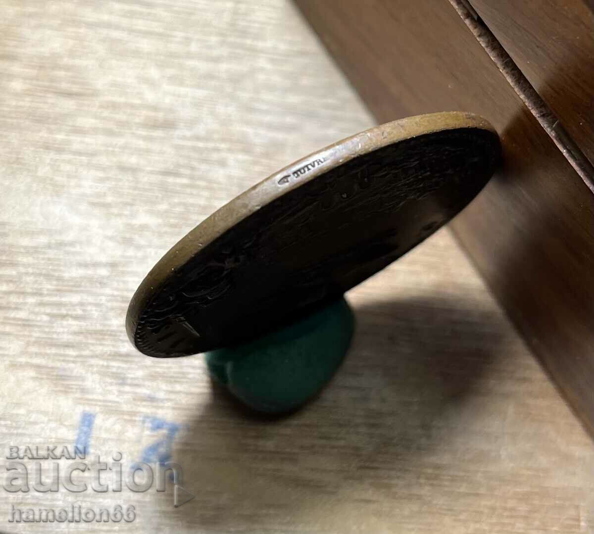 Veche medalie de cupru, placă. - 6