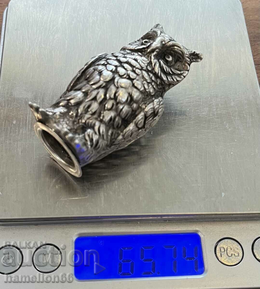 Παλιά ασημένια αλατιέρα, κουκουβάγια - 6 Παλιά ασημένια αλατιέρα, κουκουβάγια - 6