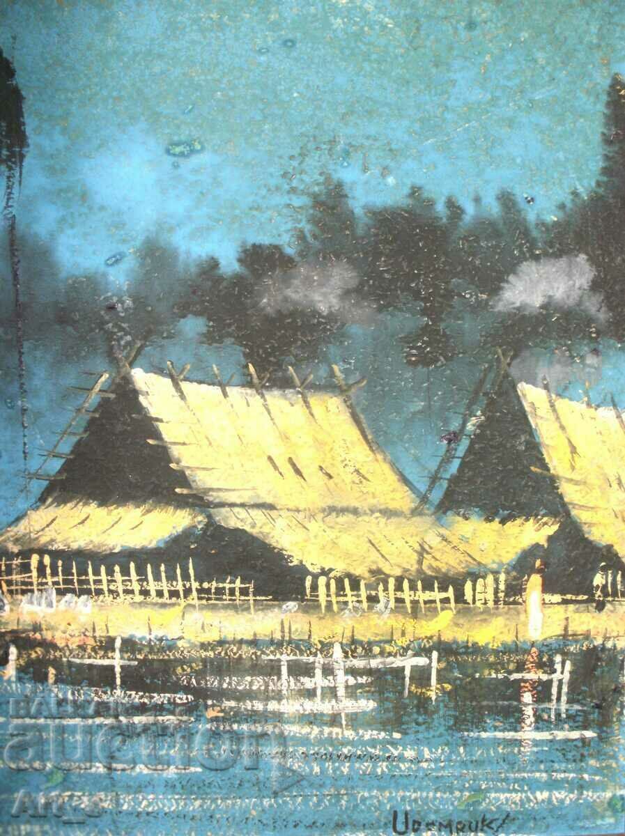 A characteristic landscape from Thailand, signed and framed - 5 A characteristic landscape from Thailand, signed and framed - 5