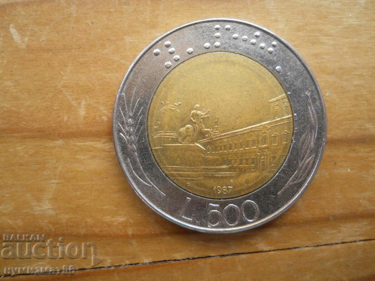 500 lira 1987 - Italy (bimetal)