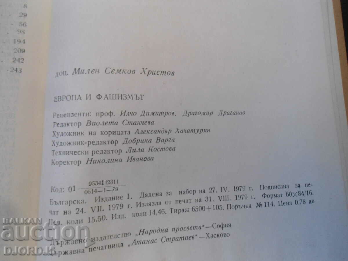 Delivery of Europe and fascism