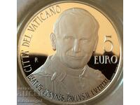 5 Euro 2011 Vatican Benedict XVI UNC PROOF cert capsula Ag