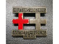 Old Swiss Badge 1940 Red Cross Huguenin SWISS