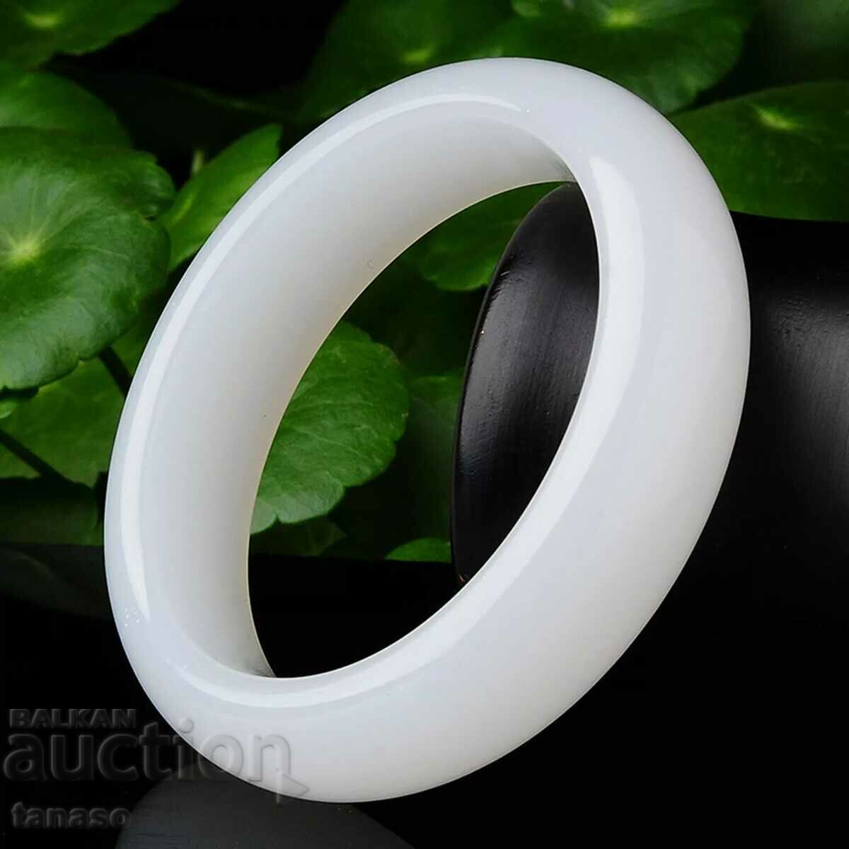 Stylish natural white jade bracelet