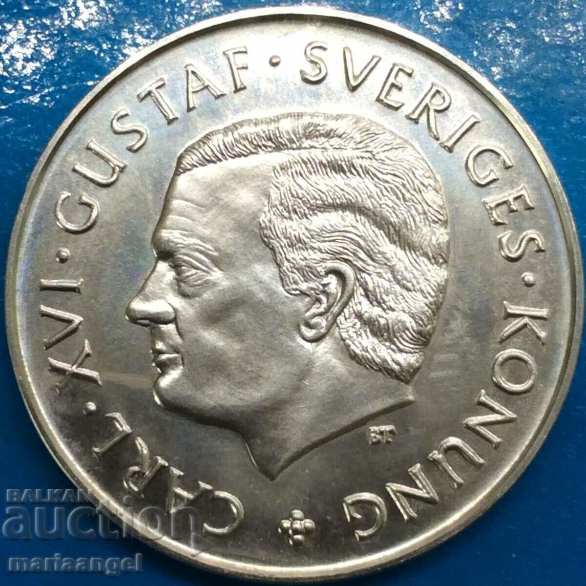 Sweden 100 kroner 1988 Karl XVI Jubilee 16.14g silver