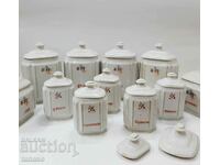 Old porcelain jars for spices and products (13.5)