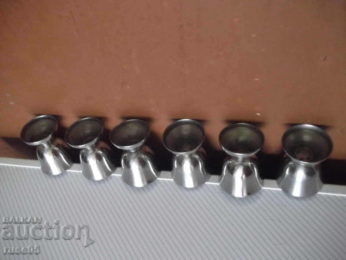 Auction Lot of 6 pcs. small metal alpaca cups Auction Lot of 6 pcs. small metal alpaca cups