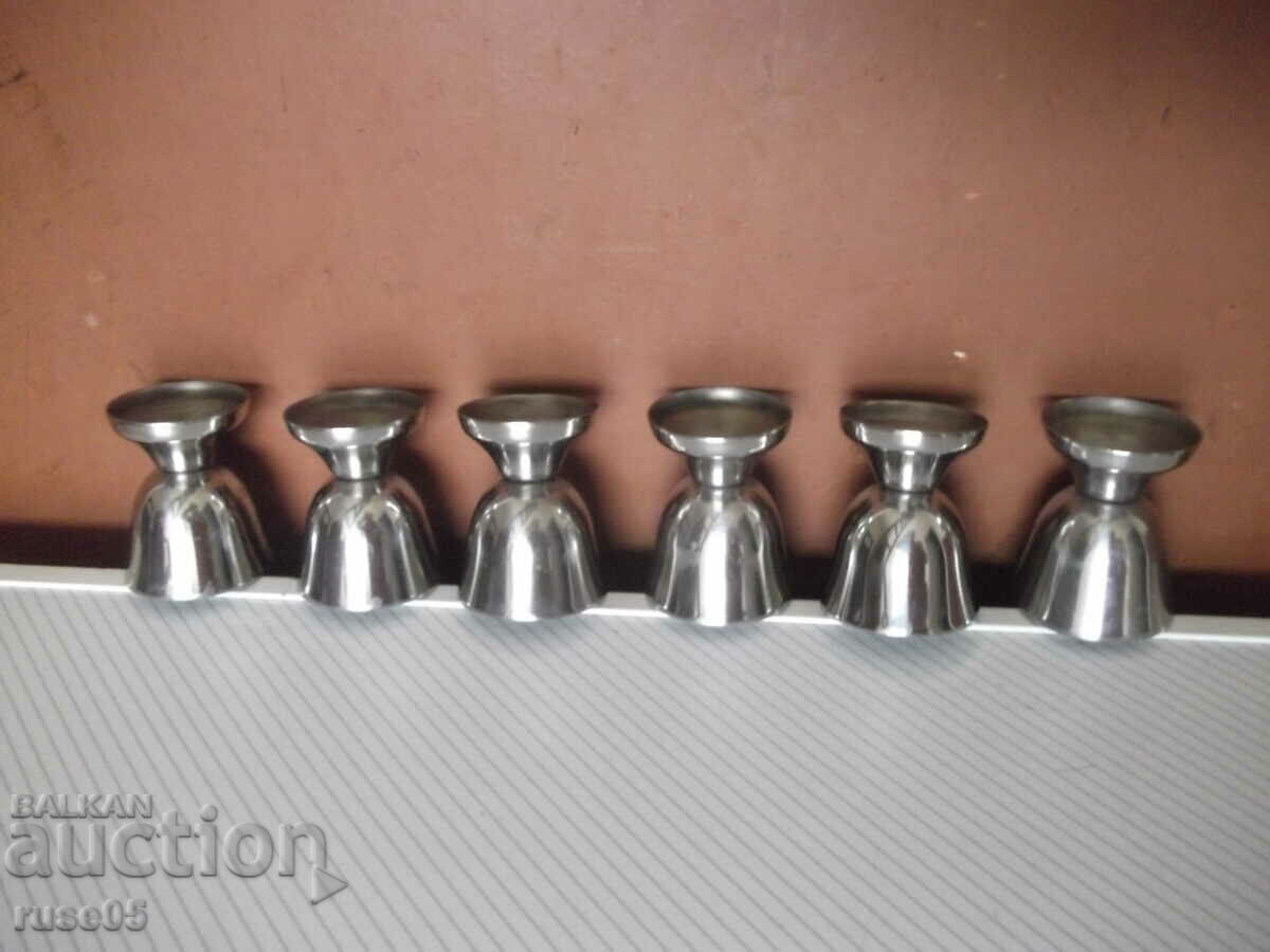 Delivery of Lot of 6 pcs. small metal alpaca cups Delivery of Lot of 6 pcs. small metal alpaca cups