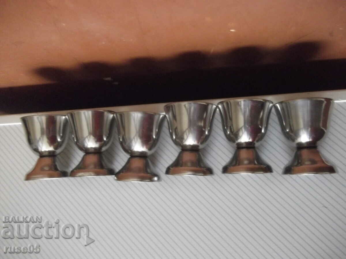 Lot of 6 pcs. small metal alpaca cups - 5 Lot of 6 pcs. small metal alpaca cups - 5