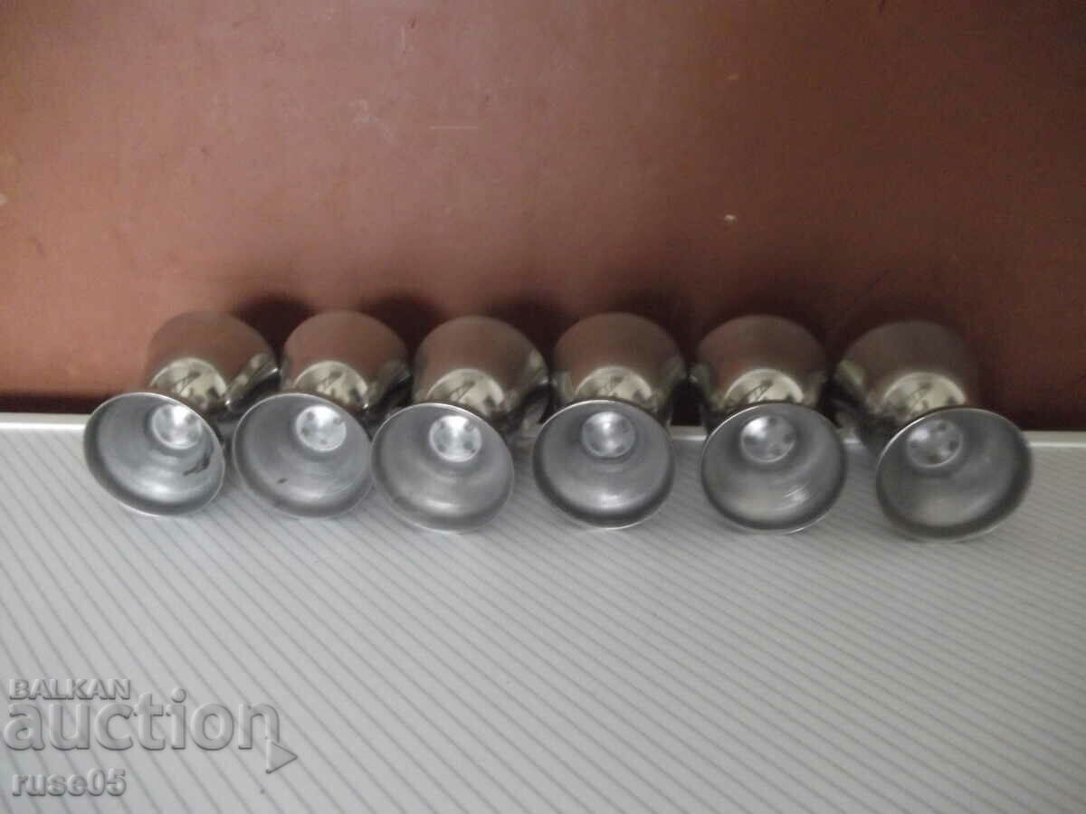 Lot of 6 pcs. small metal alpaca cups - 6 Lot of 6 pcs. small metal alpaca cups - 6