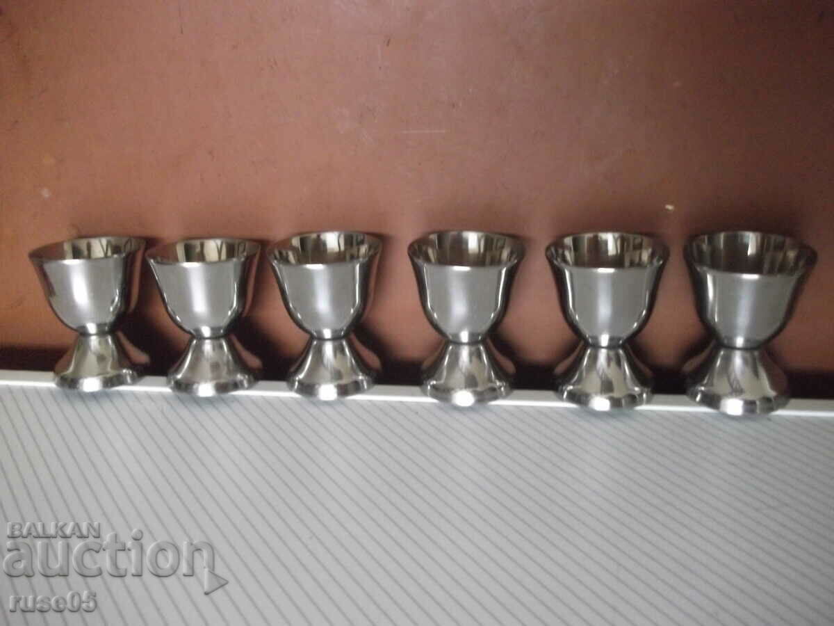 Lot of 6 pcs. small metal alpaca cups