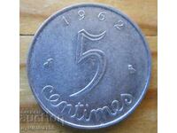 5 centimes 1962 - Γαλλία