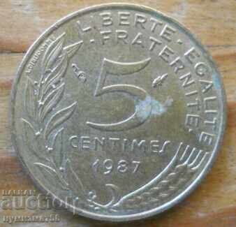 5 centimes 1987 - Franta