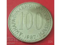 100 dinars 1987 - Yugoslavia