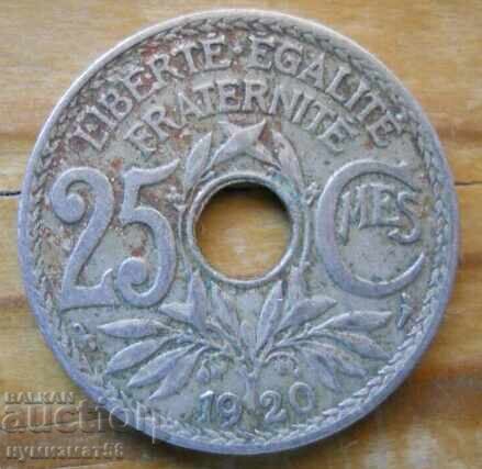 25 centimes 1920 - Franta