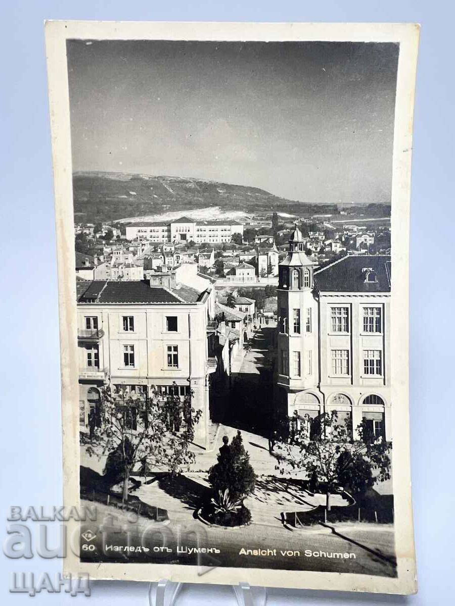 Φωτογραφία κάρτας 1930 Άποψη Paskov από το Shumen Center