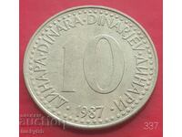 10 dinars 1987 - Yugoslavia