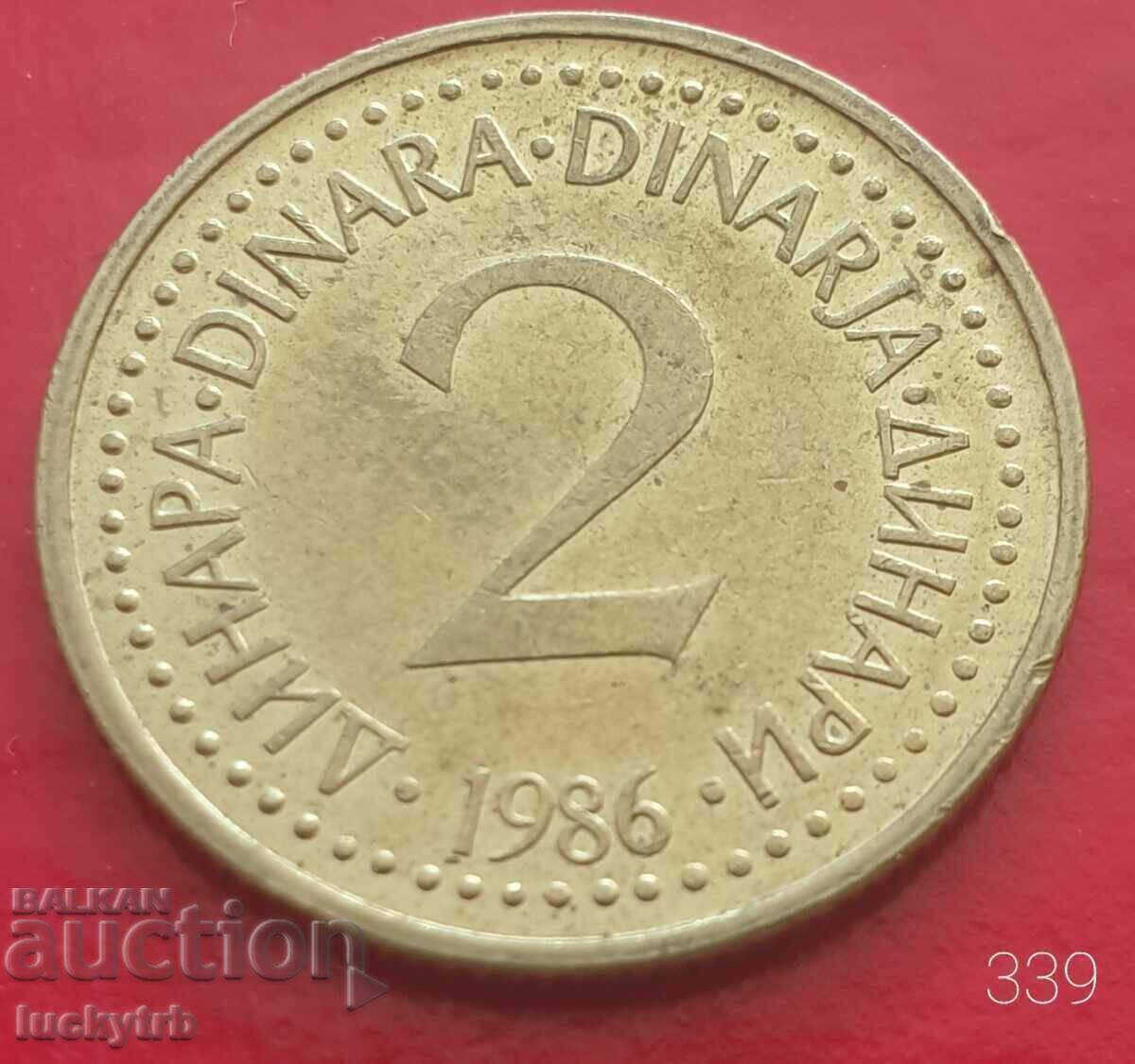 2 dinari 1986 - Iugoslavia 2 dinari 1986 - Iugoslavia