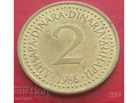 2 dinari 1986 - Iugoslavia