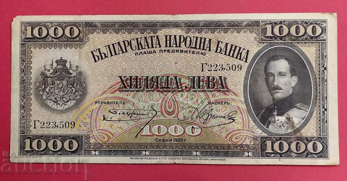 1000 BGN 1925 an Bulgaria