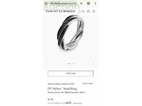 David Yurman DY Мъжки Сребърен Пръстен с Диаманти Черни