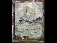 Anton Yordanov-Oil painting - Seascape - Boats 24/18