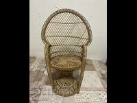 Vintage Wicker Chair Rattan Pot Stand