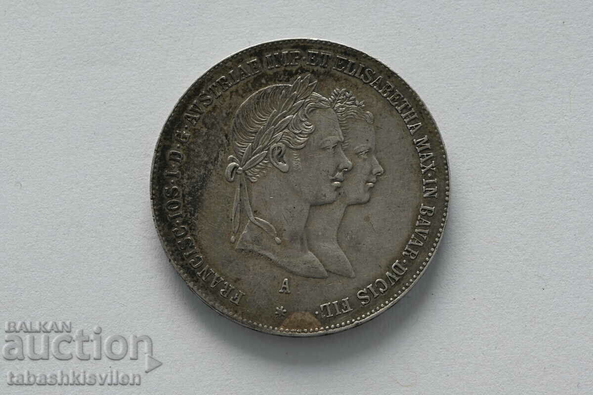 1 gulden Austria 1854 O nuntă Franz Joseph