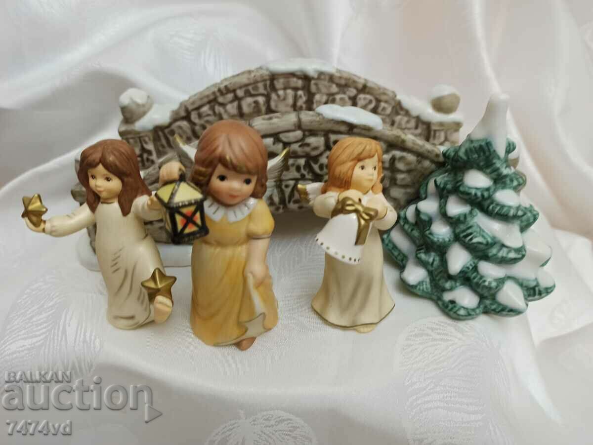 Auction Goebel porcelain collector - Christmas bridge with 3 angels Auction Goebel porcelain collector - Christmas bridge with 3 angels