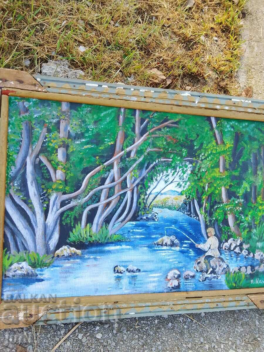 Δημοπρασία Παλιά ελαιογραφία υπογεγραμμένη