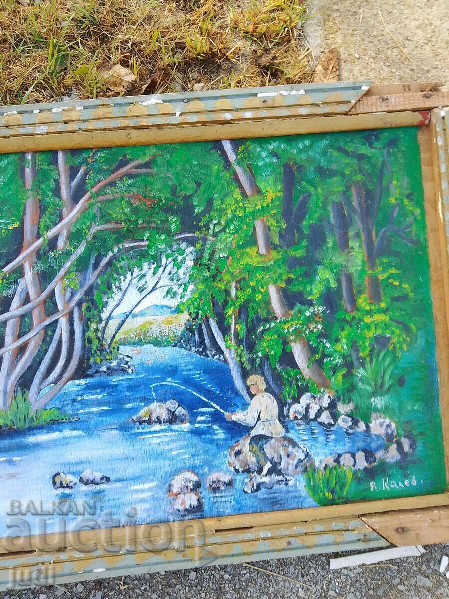 Παλιά ελαιογραφία υπογεγραμμένη - 5