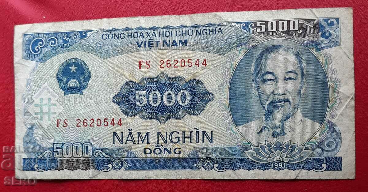 Banknote-Vietnam-5000 dong 1991