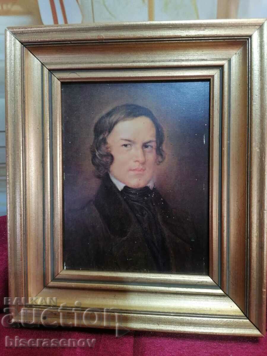 Portret-litografie a lui Robert Schumann