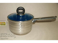 Casserole 17 cm stainless Blaumann with met. handle, excellent