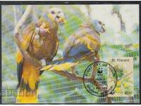 Postal max card FDC PARROTS Birds WWF