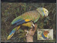 Postal max card FDC PARROTS Birds WWF