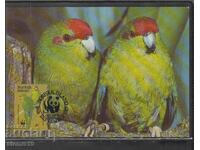 Postal max card FDC PARROTS Birds WWF