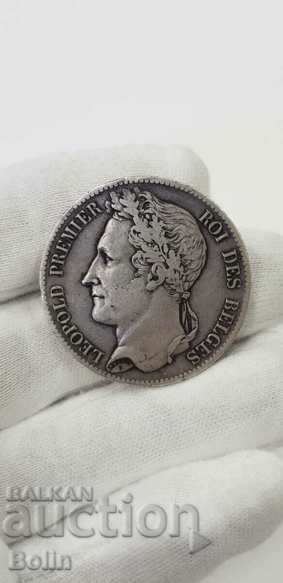 Delivery of Rare Silver 5 Franc Coin 1833 Belgium Leopold