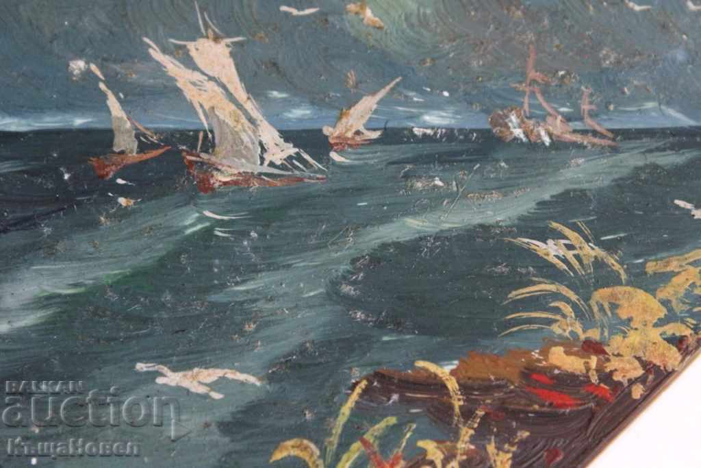 Delivery of . HAND PAINTED OIL SEA SCENERY TILE WALL Delivery of . HAND PAINTED OIL SEA SCENERY TILE WALL