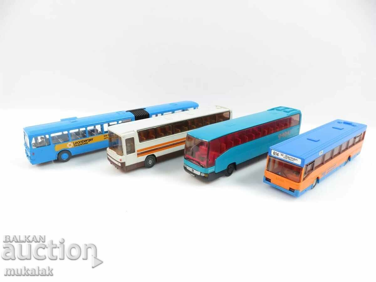 1:87 H0 WIKING BUSES MODEL TROLLEY LOT 4 PCS.