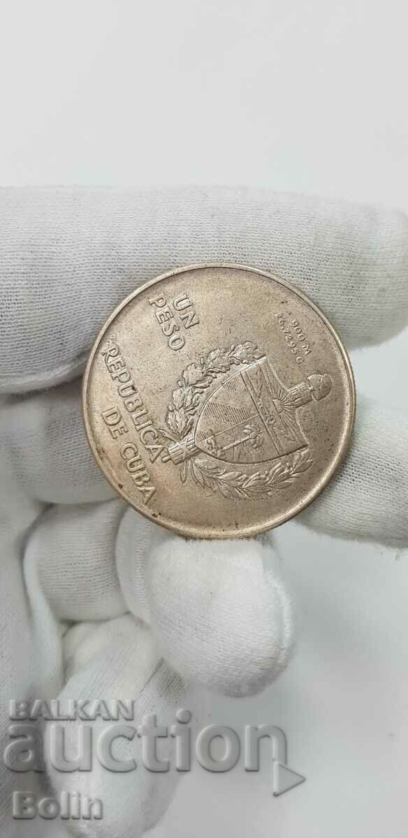 Auction Rare 1 Peso Silver Coin - Cuba 1935 Auction Rare 1 Peso Silver Coin - Cuba 1935