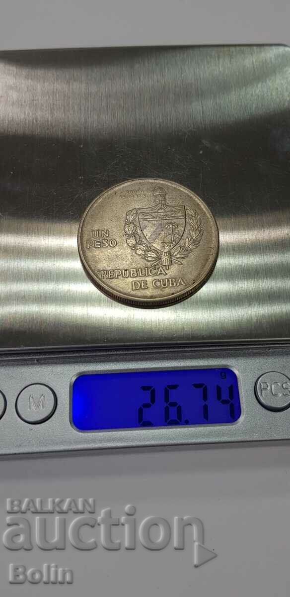 Auction Rare 1 Peso Silver Coin - Cuba 1934 Auction Rare 1 Peso Silver Coin - Cuba 1934